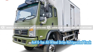 รถบรรทุกห้องเย็นขับเคลื่อนสี่ล้อ 4x4 6 ตันพร้อมหน่วยทำความเย็นที่ไม่เป็นอิสระ
