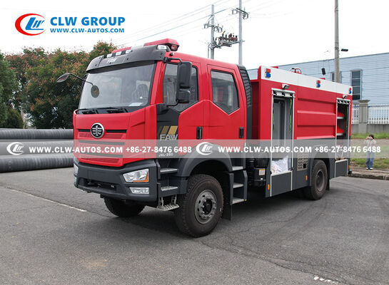 FAW J6L Fire Fighting Truck with 5000L Water Tank 2000L Foam Tank and 40-60 L/s Fire Pump for Professional Fire Brigade Operations
