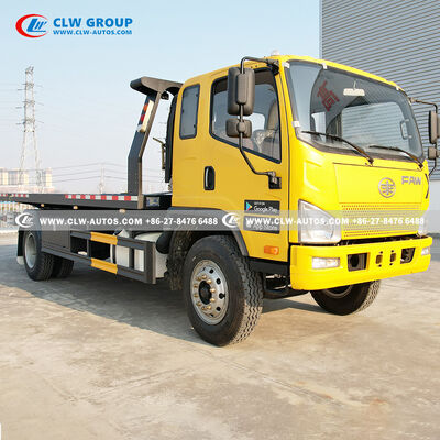 FAW 160HP Wrecker Tow Truck with Yuchai Diesel Engine and One-to-One Recovery System for Roadside Assistance