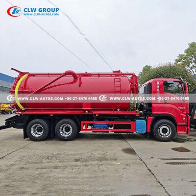 Isuzu FVZ 6x4 17m³ Combination Sewer Cleaner & Vacuum Truck with Water Ring Vacuum Pump and Crane Boom for Municipal Sanitation