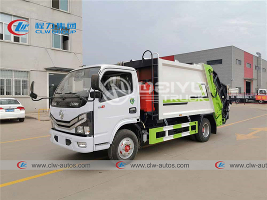 Dongfeng ยี่ห้อ 6cbm รถบรรทุกขยะมูลฝอยรถบรรทุกขยะเพื่อสุขาภิบาล