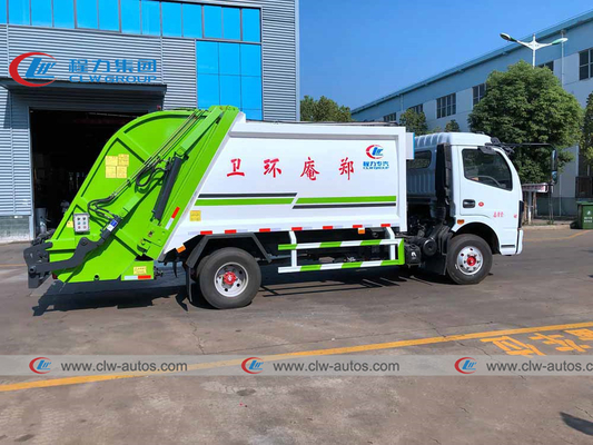 Dongfeng 4x2 8cbm รถบดอัดขยะรถบรรทุกขยะ